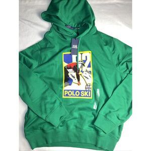 New NWT Polo Ralph Lauren Polo Ski Fleece Hoodie Men's Green Pullover  $168